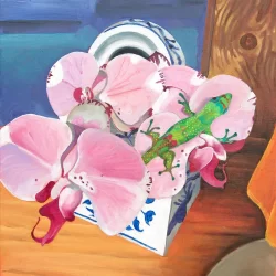 Orchid and Gecko