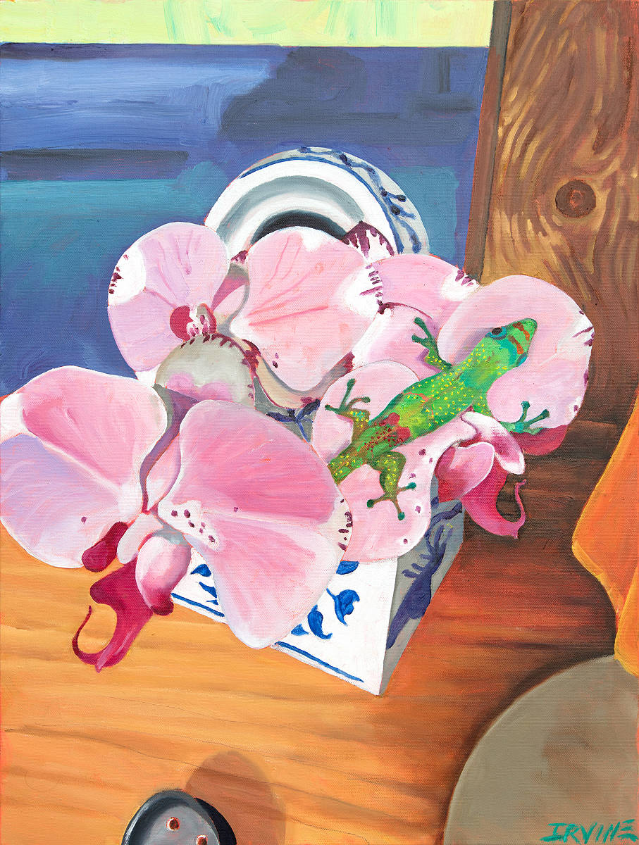 Orchid and Gecko
