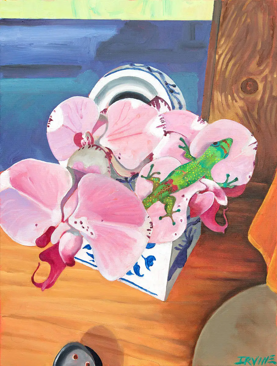 Orchid and Gecko